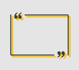 Quote bubble text with bracket, vector banner