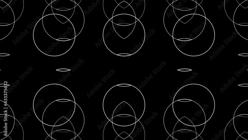 Poster plain lines of circles expanding through eye shape mask