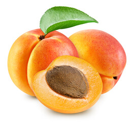 Apricot isolated on white background