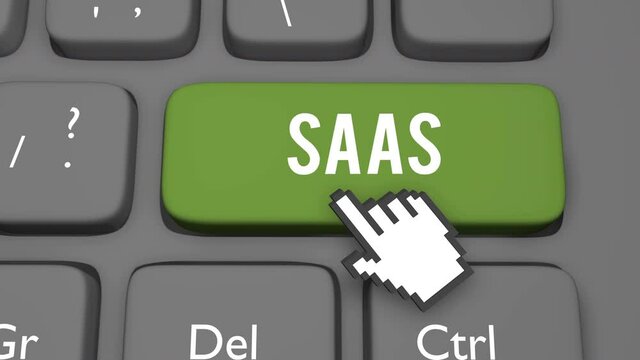 SAAS concept on computer keyboard key