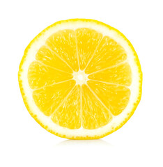 Half of lemon fruit isolated on a white background.