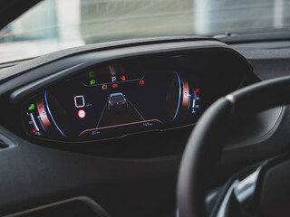 Fototapeta premium Photo of the LCD dashboard in the car cockpit