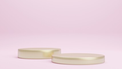 Abstract geometric blank empty space minimal product cosmetic advertising luxury cylinder platform podiums stand show display mock up. pastel colour background studio. 3d rendering.
