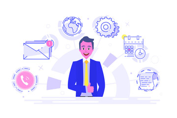 Business concept ideas Multifunctional office staff at work