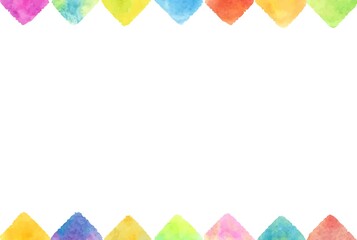 カラフルな優しい水彩のカラフルフレーム