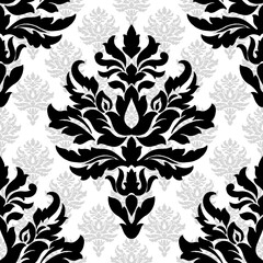 black and white seamless pattern classic damask