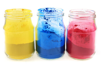 cyan, magenta and yellow colors isolated