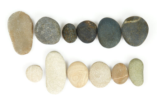 beautiful pebbles isolated on white background