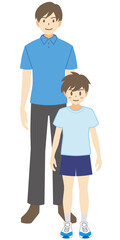 【家族ベクターイラスト素材】父子家庭のイラスト【人物】