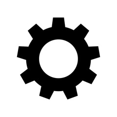 Settings isolated flat vector icon. Gear symbol. Vector gear tool or button for web application or UI. 