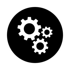 Gears icon flat vector. Settings icon.   Vector gear tool or button for web application or UI. 