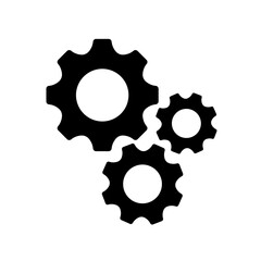 Gears icon flat vector. Settings icon.   Vector gear tool or button for web application or UI. 