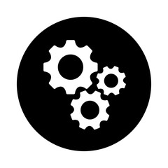 Gears icon flat vector. Settings icon.   Vector gear tool or button for web application or UI. 