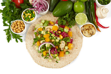 vegetarian wholegrain tortilla wraps