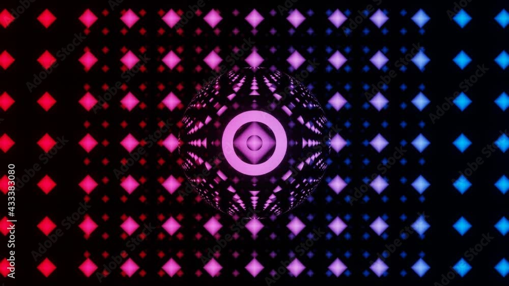 Aufkleber 4k video animation of abstract seamless loop background motion graphics having circled at the center