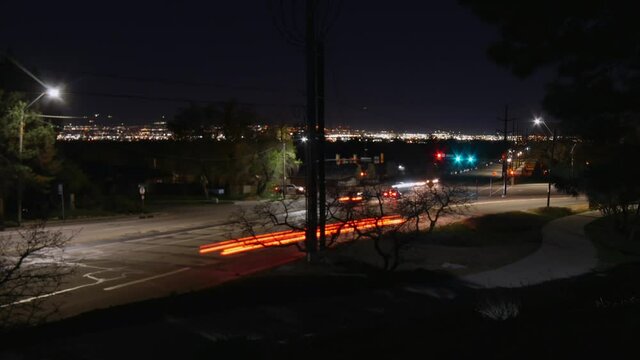 Nighttime Time Lapse of Salt Lake City Streets