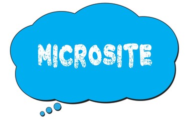 MICROSITE text written on a blue thought bubble.