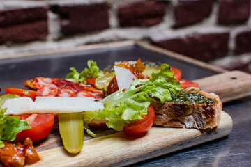 Tomato and Gherkin Cheese Appetizer Platter