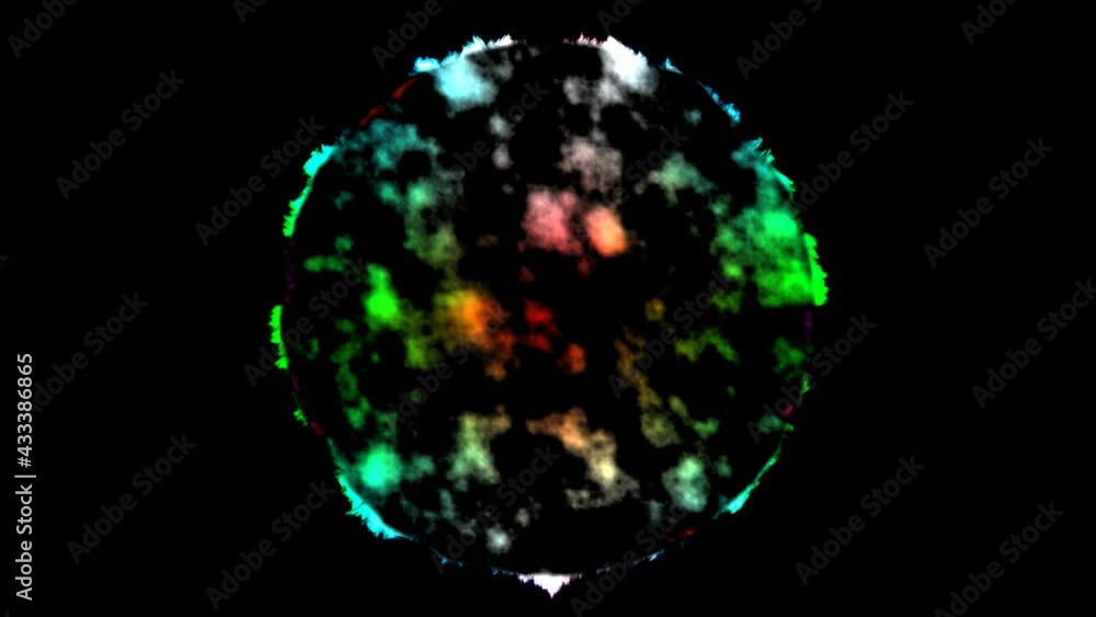 Poster random clouds of different toxic pollution colors rendered around a globe