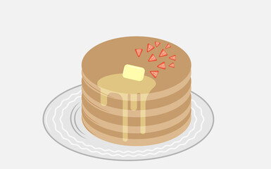 Breakfast Pancakes with butter and berries