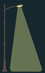 Street lamp with bright glow at night