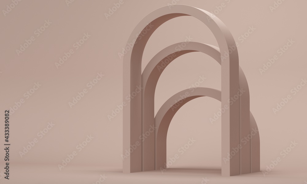 Canvas Prints Abstract brown background with arch. Backdrop design for product promotion. 3d rendering