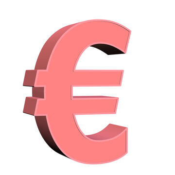 Euro-Zeichen vor weißem Hintergrund, 3D-Illustration