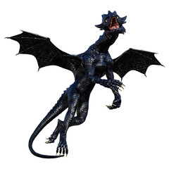 3D Rendering Fairy Tale Dragon on White