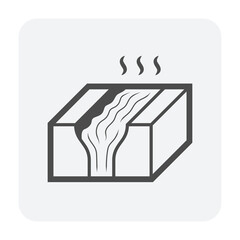 Metallurgy or metallurgical production industry vector icon. Consist of molten iron or heat liquid flow in mill from blast furnace. Casting smelting of metal, iron or steel in foundry or factory plant