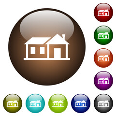 Family house color glass buttons