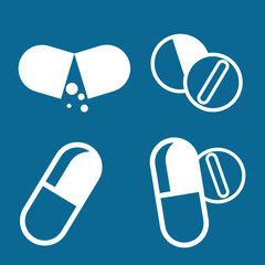 Medicine icon set. Vector icons. Medical symbols. Graphic elements.
