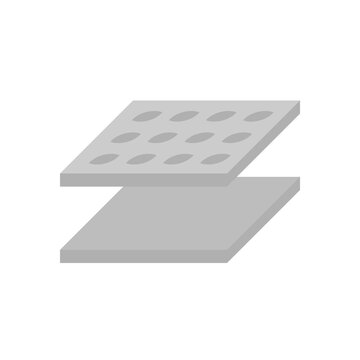 Plate vector icon. That metal, iron, steel or aluminum consist of smooth and skid surface with 
checkered, hatch or diamond texture pattern called grip or tread plate. For industrial floor, wall, ramp