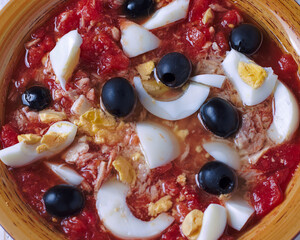 Murcian salad, a typical dish of Mediterranean gastronomy and diet.