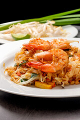 Thai food Pad thai with fresh shrimp