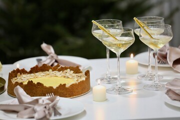 cake and champagne