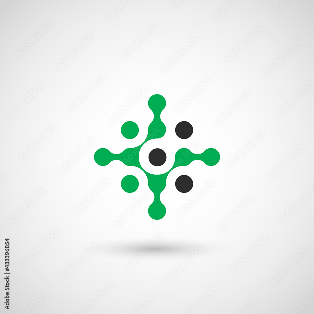 Poster vector isolated circle logo design template. abstract dots symbol. icon round shape.