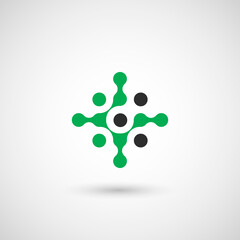 Vector isolated circle logo design template. Abstract dots symbol. Icon round shape.