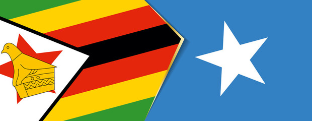 Zimbabwe and Somalia flags, two vector flags.
