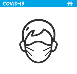 Protective mask line icon. Coronavirus. Virus, wearing mask, corona, pandemic, medical mask.