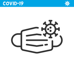 Protective mask line icon. Coronavirus. Virus, wearing mask, corona, pandemic, medical mask.