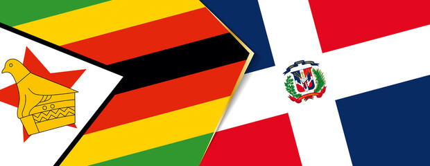 Zimbabwe and Dominican Republic flags, two vector flags.
