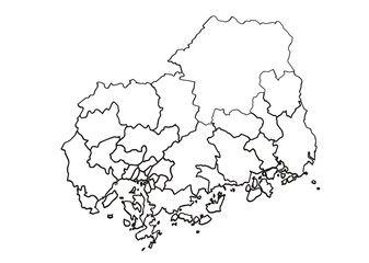 広島県の白地図