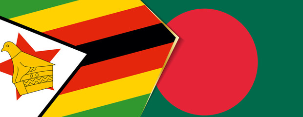 Zimbabwe and Bangladesh flags, two vector flags.