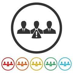 Management icon with exclamation mark color set
