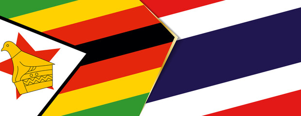 Zimbabwe and Thailand flags, two vector flags.