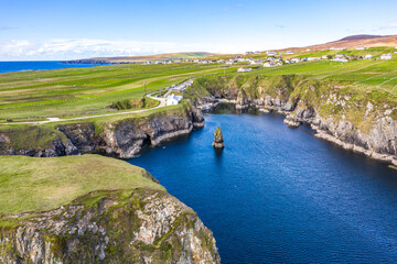 Aerial view of the pier in Malin Beg - County Donegal - Ireland