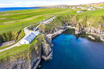 Fototapeta na wymiar Aerial view of the pier in Malin Beg - County Donegal - Ireland