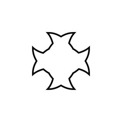 Christian cross line icon. Simple style christian religion holiday poster background symbol. Logo design element. T-shirt printing. Vector for sticker.