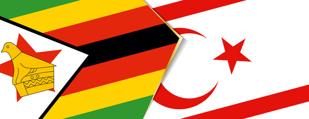 Zimbabwe and Northern Cyprus flags, two vector flags.