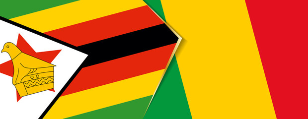 Zimbabwe and Mali flags, two vector flags.